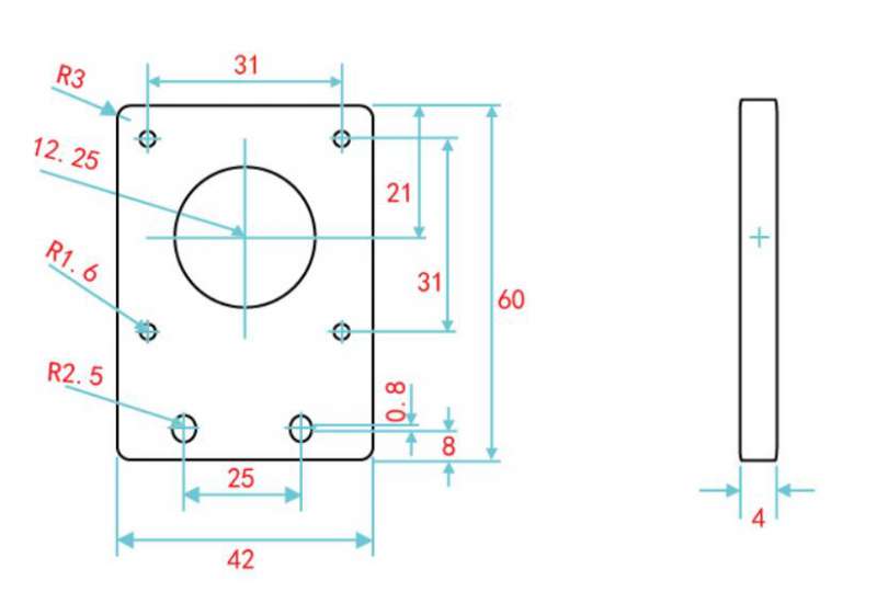 Support moteur 42mm compatible profilé 2040 CNC imprimante 3D